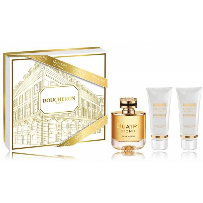 Boucheron Quatre Iconic rinkinys moterims (100 ml. EDP + 100 ml. dušo gelis + 100 ml. kūno losjonas)