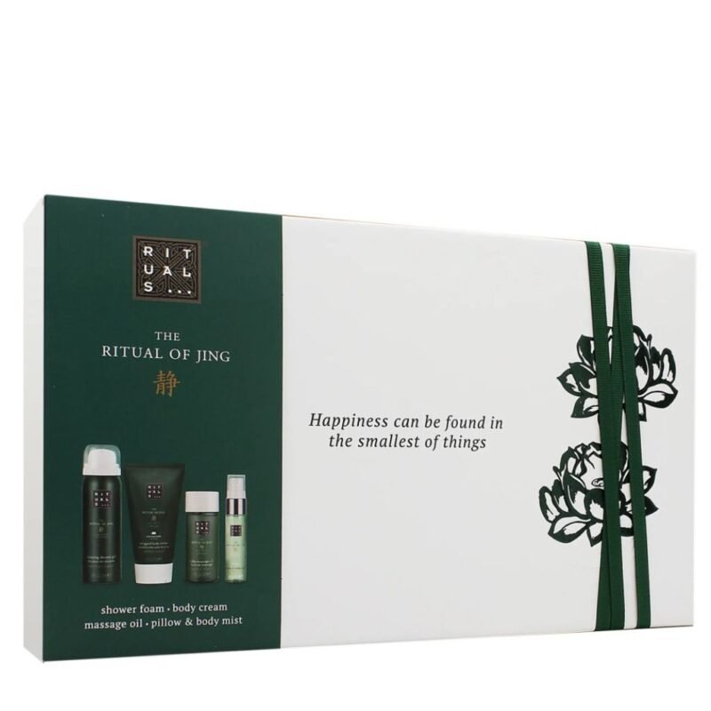 Rituals The Ritual Of Jing rinkinys (50 ml. dušo gelis + 70 ml. dušo aliejus + 50 ml. rankų kaukė + 20 ml. dulksna)